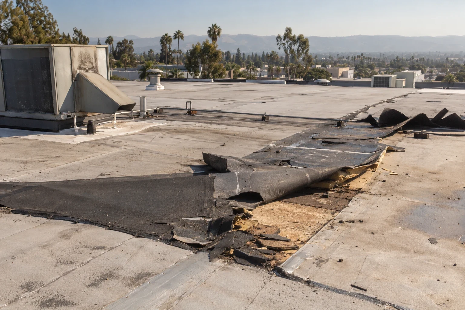 Commercial Wind Damage Roof Repair in Murrieta, CA