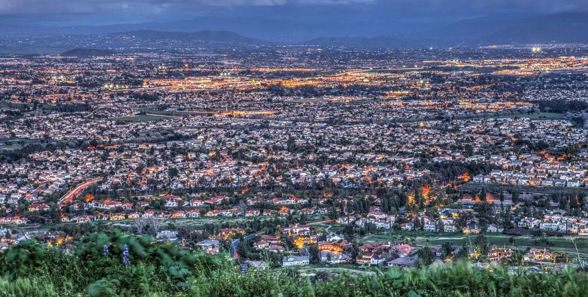 Murrieta, California at dusk